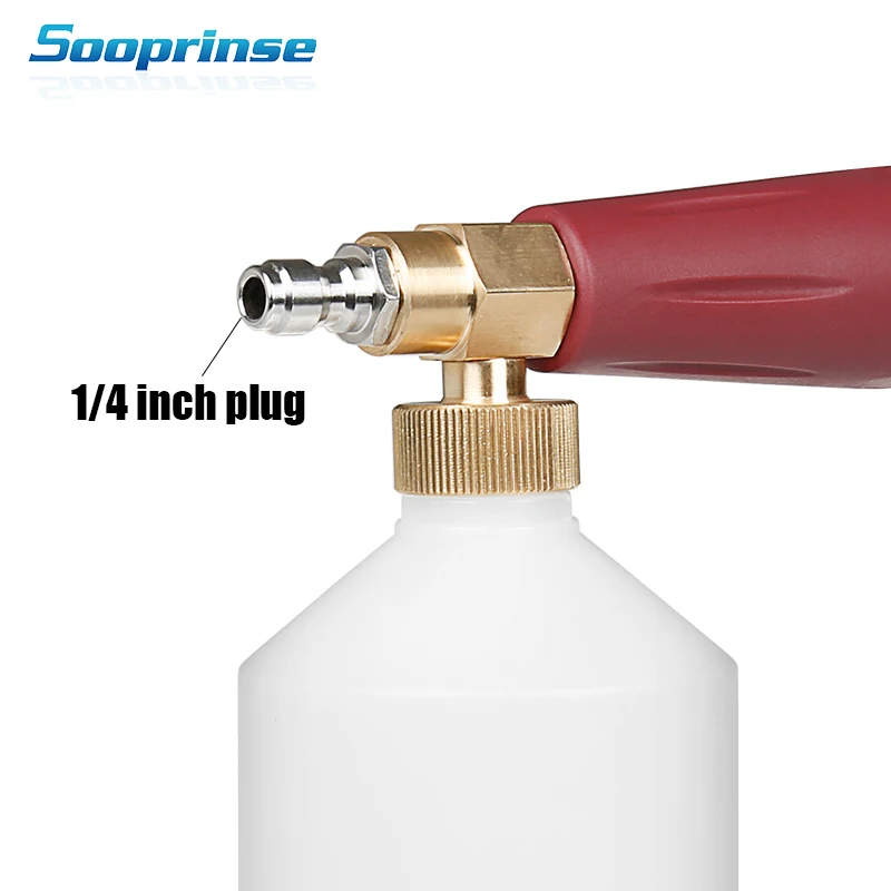 Sooprinse пенная насадка с 1/4 &quotбыстроразъемным генератором бутылка на 1 литр для