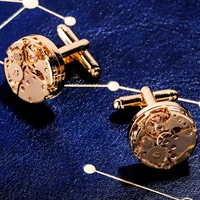 maishenou brand shirts punk mechanical cufflinks for mens brand cuff links male buttons color gold high quality jewellery