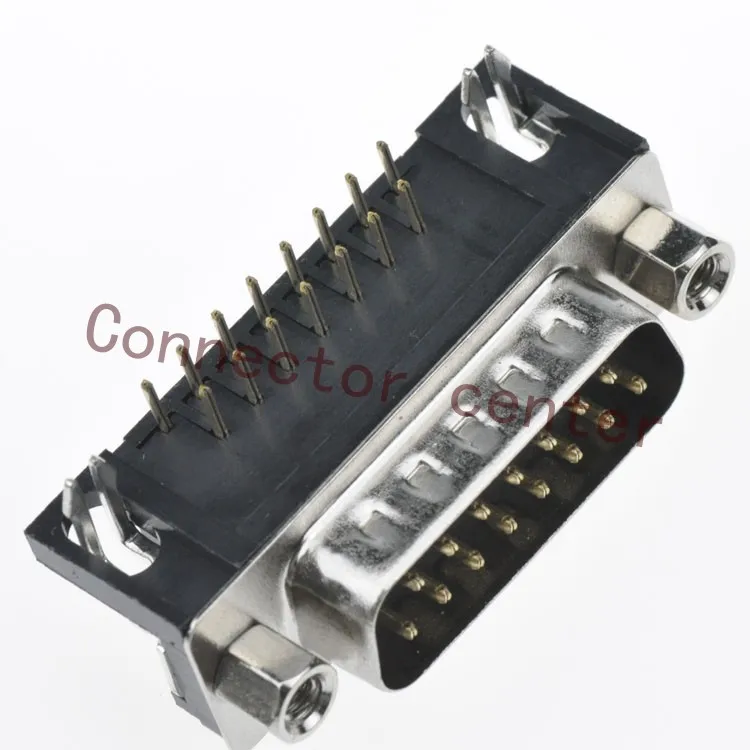 High Quality D-SUB DB DR Connector Right Angle 15PIN 2-ROW Male Gold Planted 1U DSUB Jack Обустройство дома
