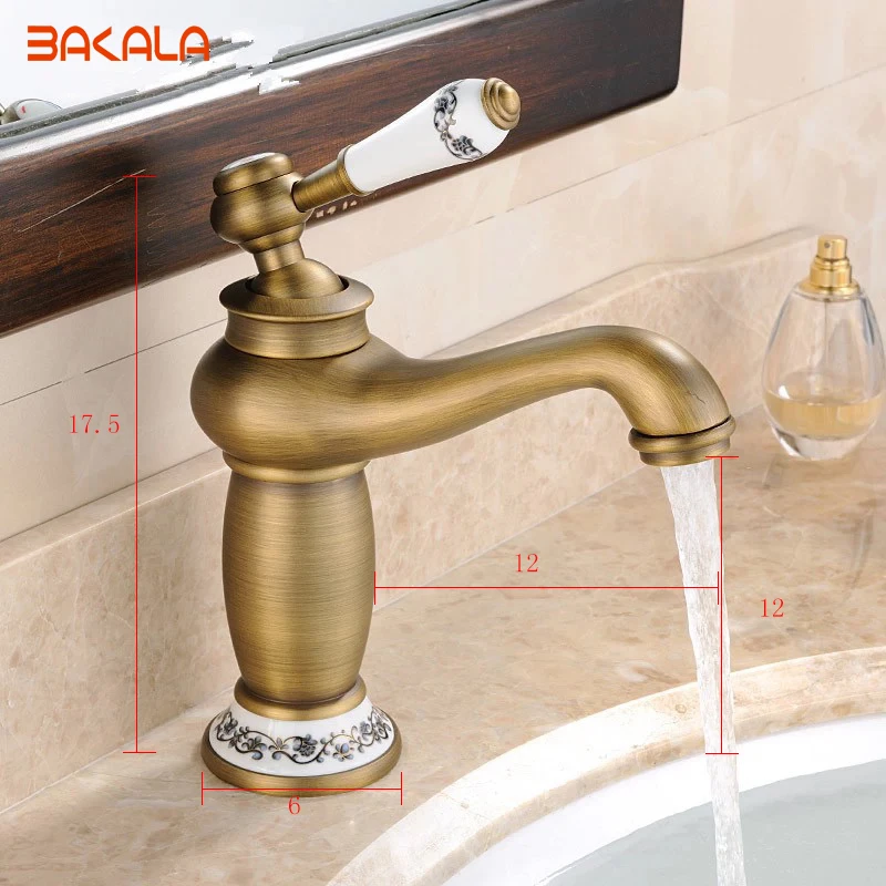 BAKALA Новый Античный бронзовый латунный смеситель с китайским