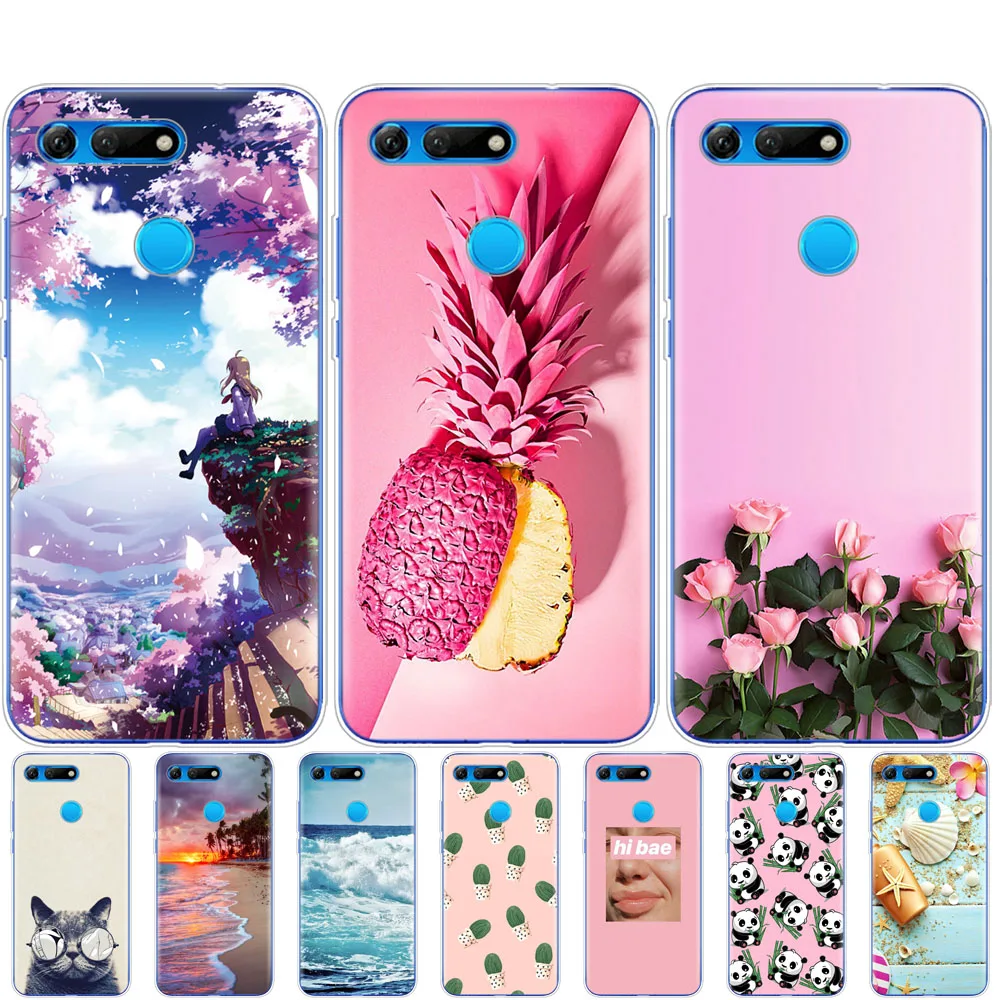 Чехол для Huawei Honor View 20, V20, ТПУ, мягкий силиконовый чехол для телефона Honor V20, чехол с облачным узором, силиконовый бампер