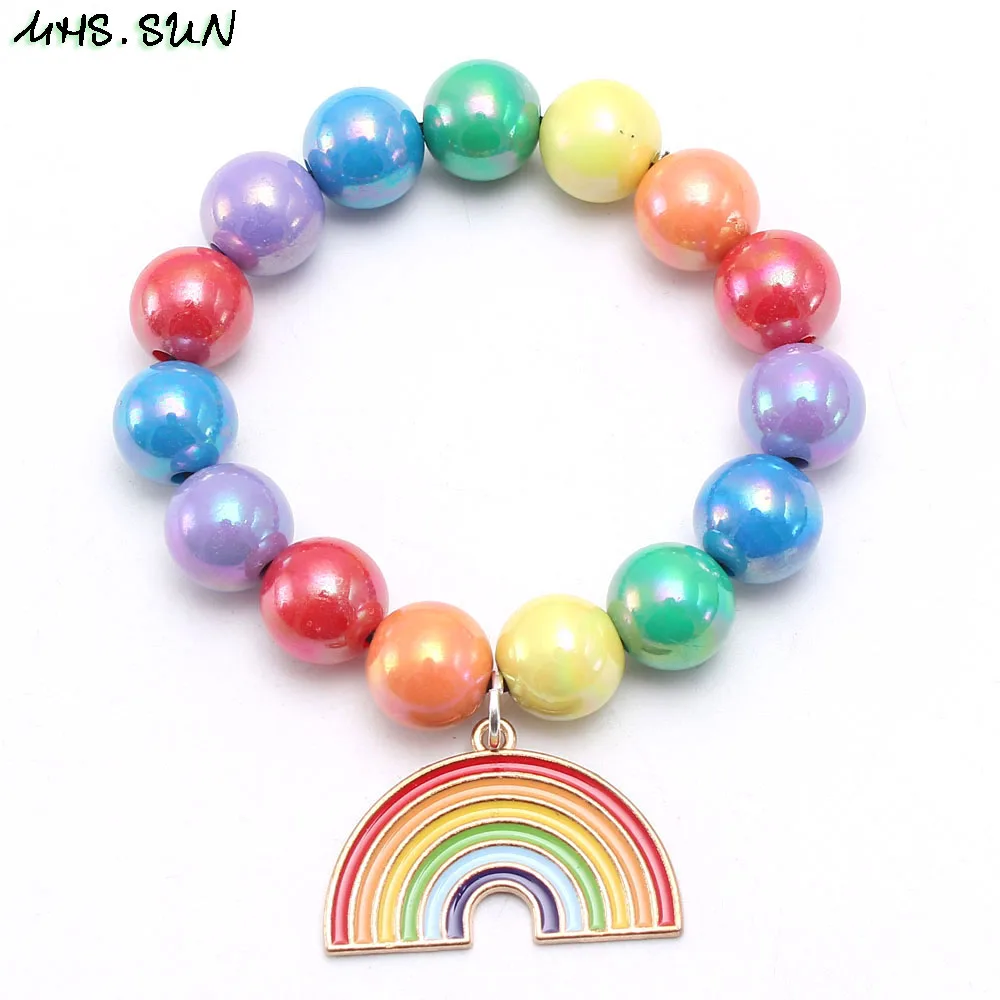 Браслеты MHS.SUN с подвесками в виде милых мультяшных животных цветные браслеты из