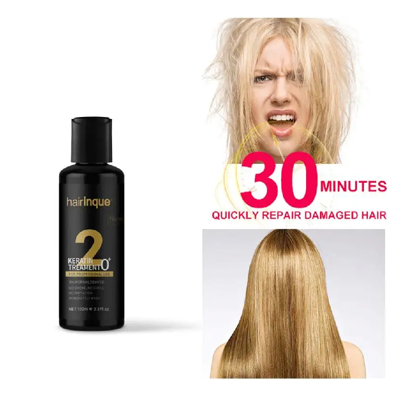 

100ml Zero Formaldehyde Keratin Treatment No Smell No Smoke No Irritation Make Smooth Shiny Hair Treatments