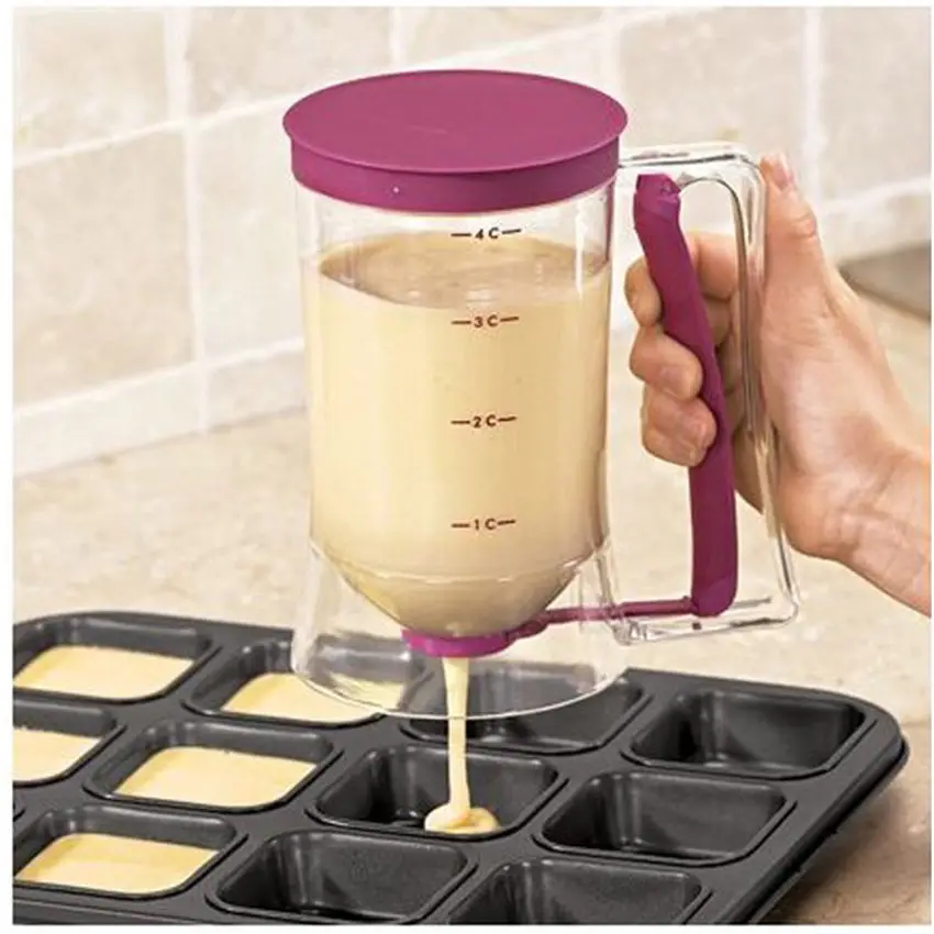 

Cupcake Pancake Cookies Cream Dispenser Cake Mix Jug Baking Essentials Maker Cooking Tools Funnel Measuring cup Accessories