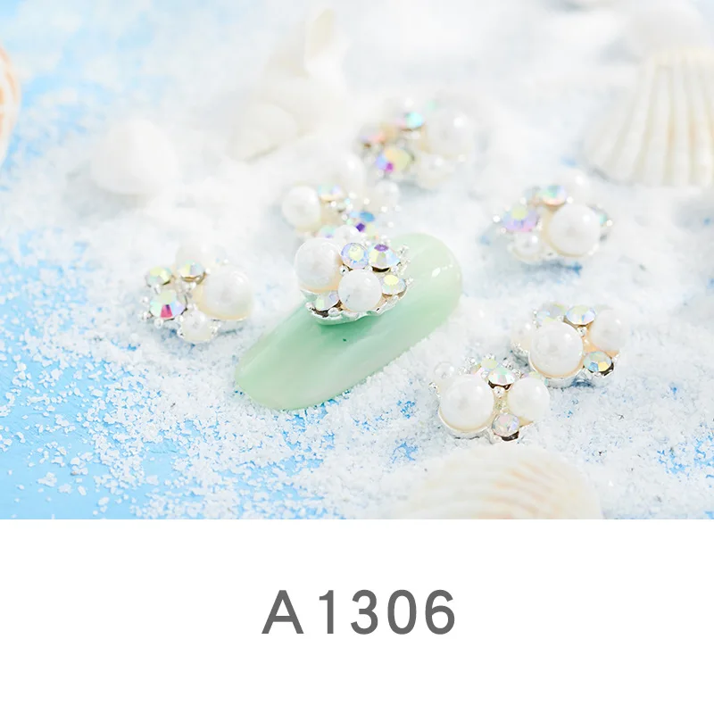 A1306(100pcs) 100 шт ногтей ювелирные изделия горный хрусталь жемчуг лук ногтей дрель ногтей сплав аксессуары - Цвет: A1306(100pcs)