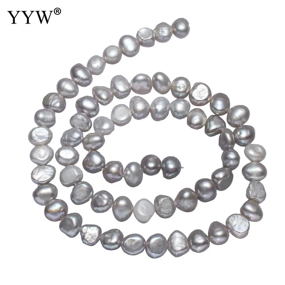 

Бусины из пресноводного жемчуга для выращенного картофеля, серые, 5-6 мм, Приблизительно 0,8 мм, продаются на нитке около 14,5 дюймов