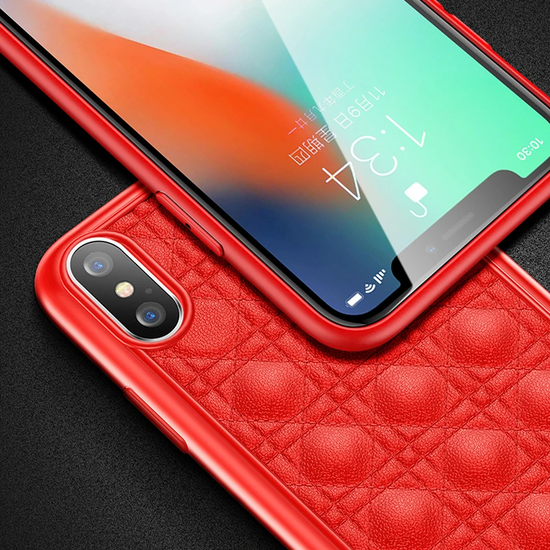 Luxury Case For iPhone X Xr Xs Max Soft Pure Color Back Cover Popular Braided Geometric Coque Fashion Fundas Capinha Shell |