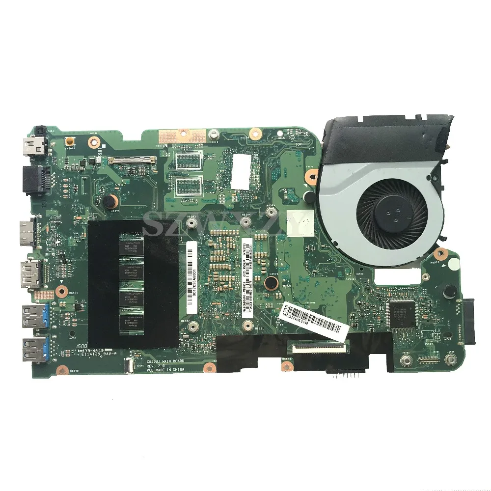 X555UJ REV:2.0 For Asus X555UA Laptop Motherboard With i7-6500U 2.50GHz CPU 4GB RAM DDR3L 60NB0AF0-MB1000 Not Repaired | Компьютеры и