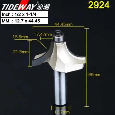 Zminzidao1.2X1X1.4 Tideway над фреза для отделки кромки бит 1/" 1/2" хвостовик фреза для дерева прямой конец насадка-триммер для промывания и подравнивания Бисероплетение бит - Длина режущей кромки: Zminzidao1.2X1X1.4