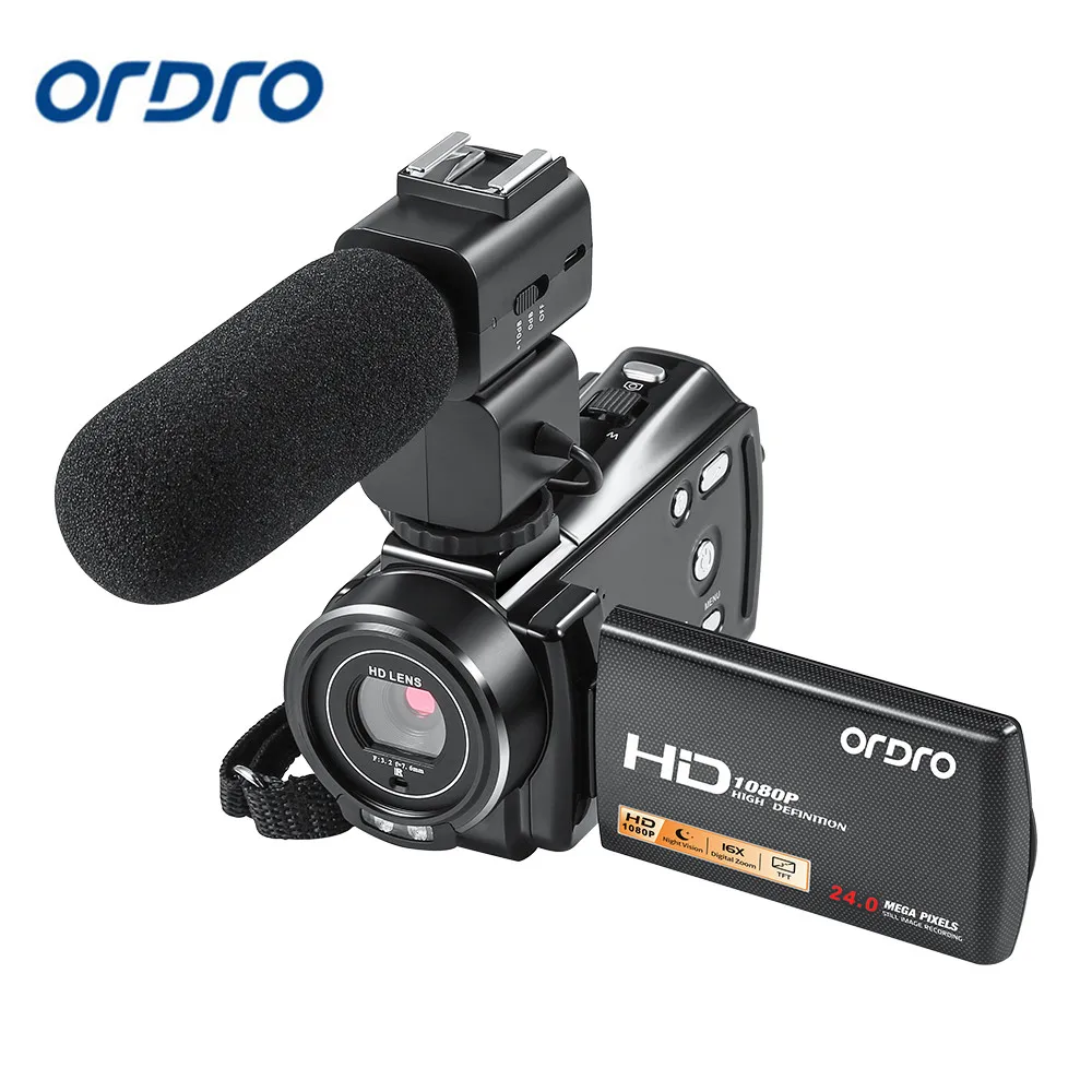 Домашняя Цифровая видеокамера Ordro V7 Plus 3 0 дюйма 16x5 МП CMOS сенсор поддержка