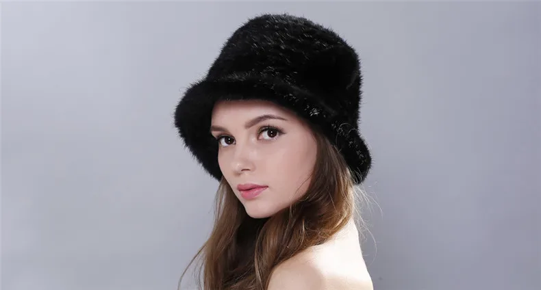 Зимние женские шапки из натурального меха норки, шапка, меховая шапка, Толстая теплая вязаная шерстяная шапка, модные женские вязаные шапки s
