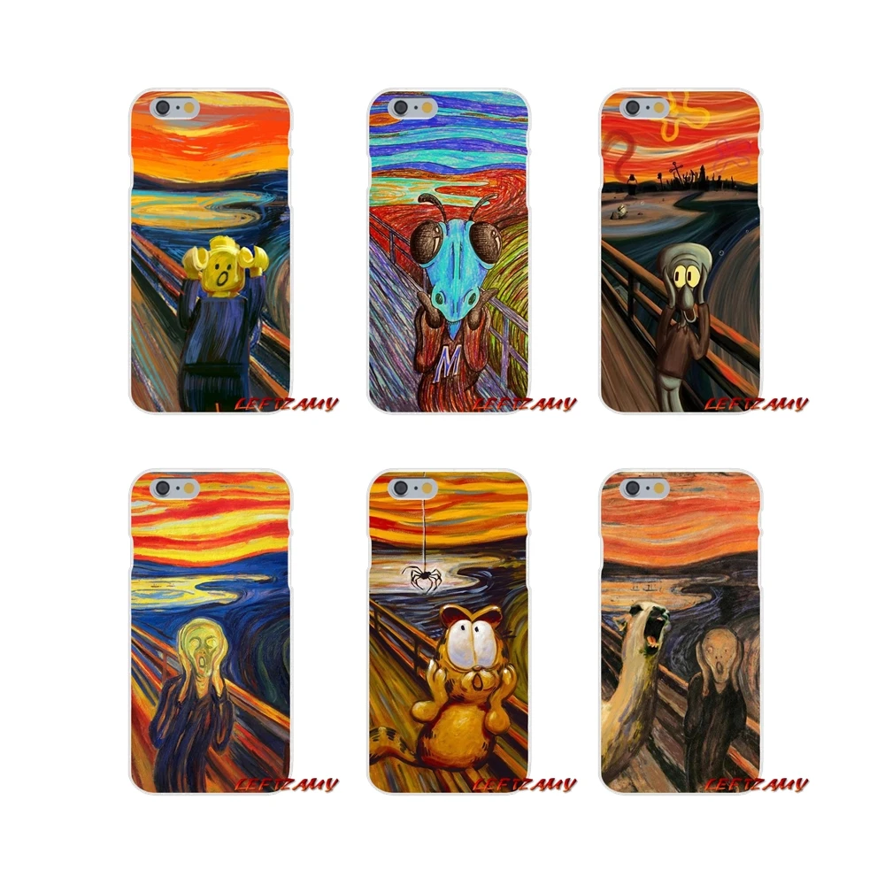 Забавная картина Кричащие Edvard Munch Микки аксессуары для телефона Чехлы iPhone X 4 4S 5 5S