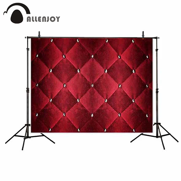 Allenjoy photophone photography backdrop Luxury red valentine diamond cotton Satin material headboards for bed background | Электроника