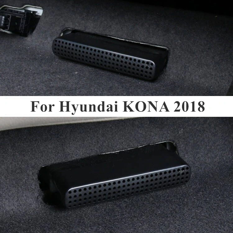 

2PCS car-styling Seat AC Heat Floor Air Conditioner Duct Vent Outlet Grille Cover For Hyundai KONA KAUAI 2018 car Accessories