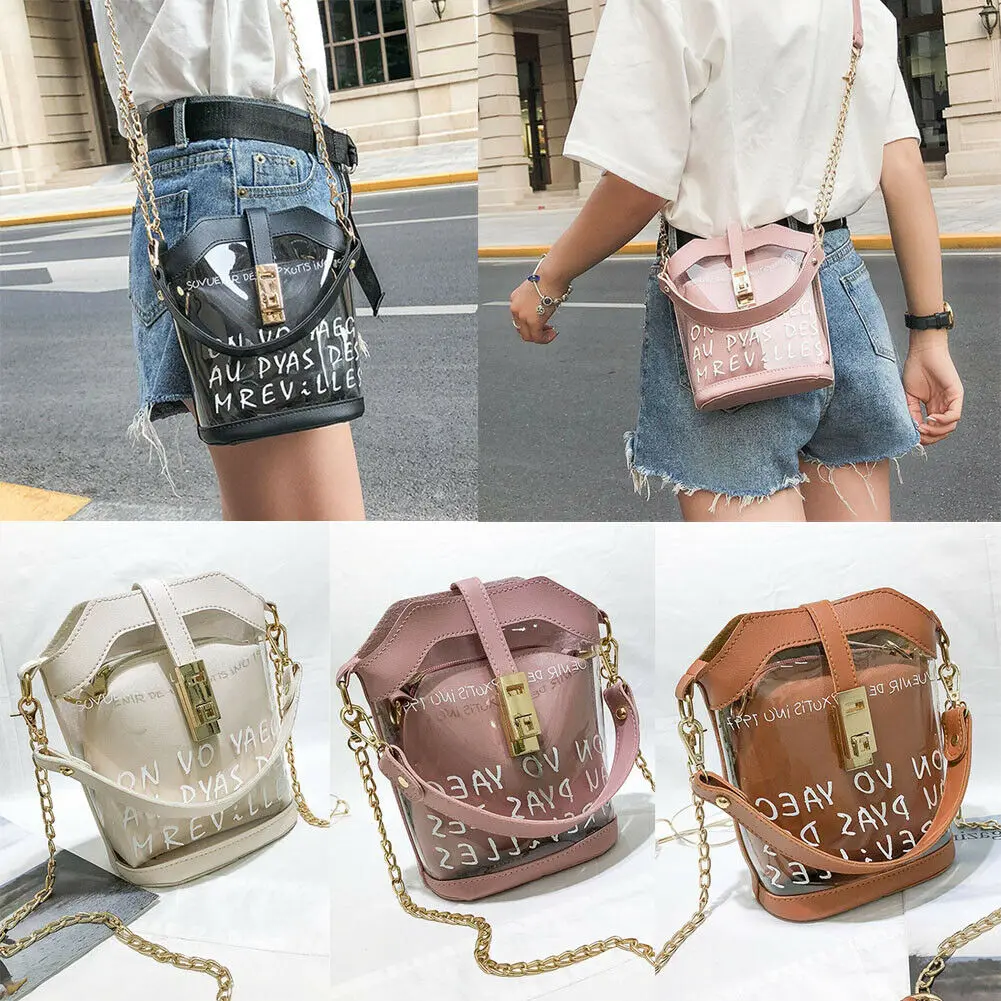 Женская прозрачная сумка-мессенджер маленькая из ПВХ 2019 | Багаж и сумки