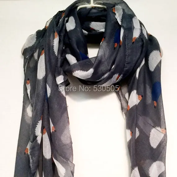 

Hedgehog Grey / Off White Summer Scarf Spring Scarf