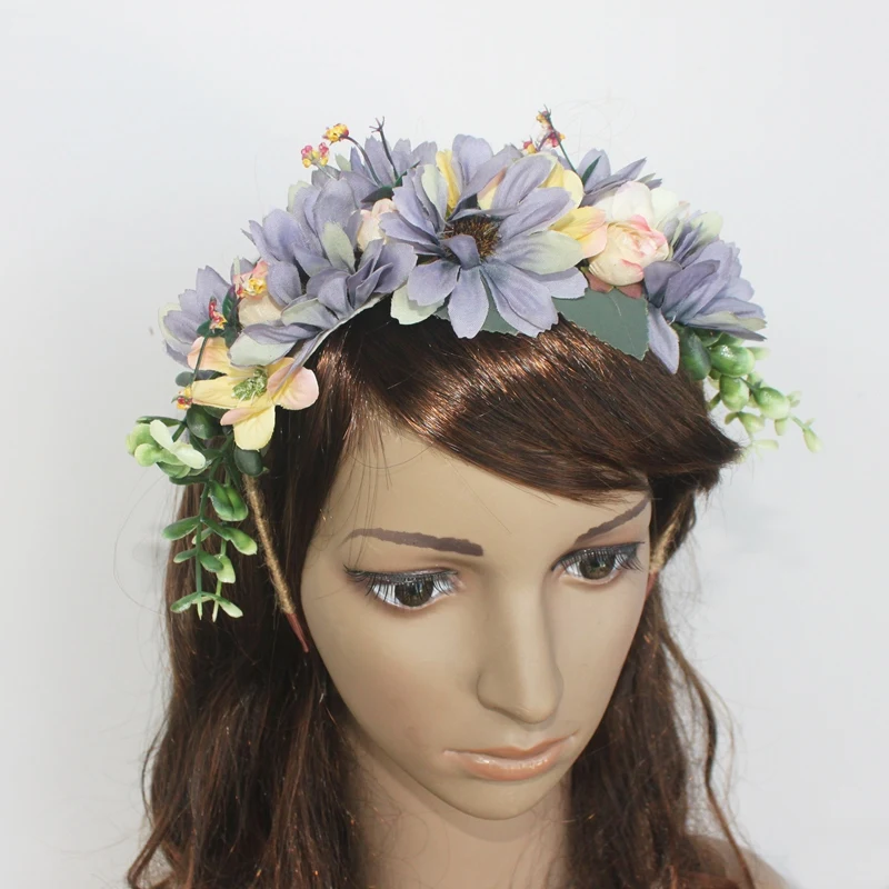 

Женская головная повязка с искусственной головкой, головной убор для девушек, украшение и аксессуары для волос в стиле бохо