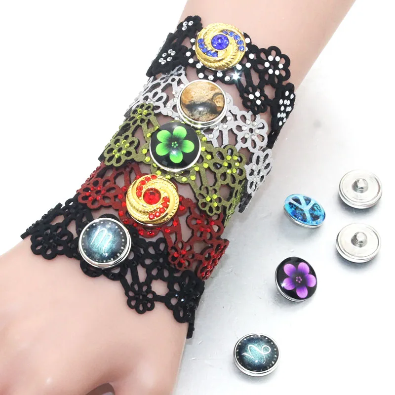 Оптовая продажа 18 20 см Регулируемые винтажные браслеты с защелками и ажурные