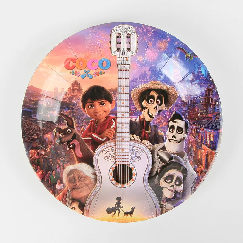 COCO вечерние украшения на день рождения Детская бумага стакан с соломинкой сумка тарелка скатерть Anniversaire украшения на день рождения
