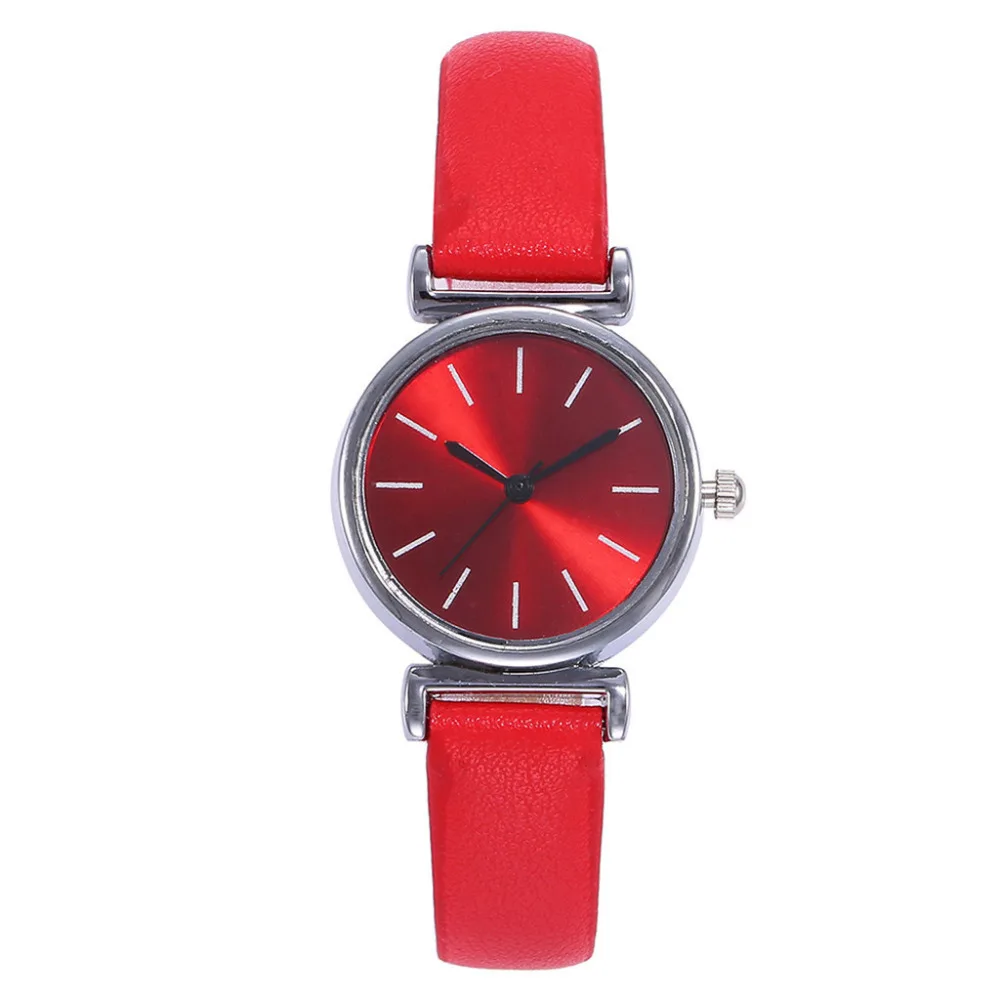 Мужские и женские роскошные часы с кожаным ремешком простые повседневные