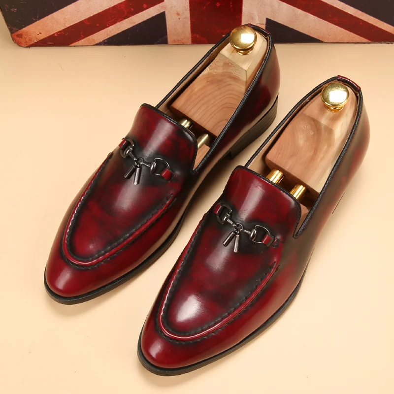 new silver gold spike men loafers shoes luxury brand trendy flat footwear 2020 studded male patent leather oxford for | Обувь