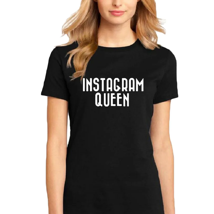 Instagram queen футболка с надписью хип хоп Уличная модная женская одежда Tumblr хипстер