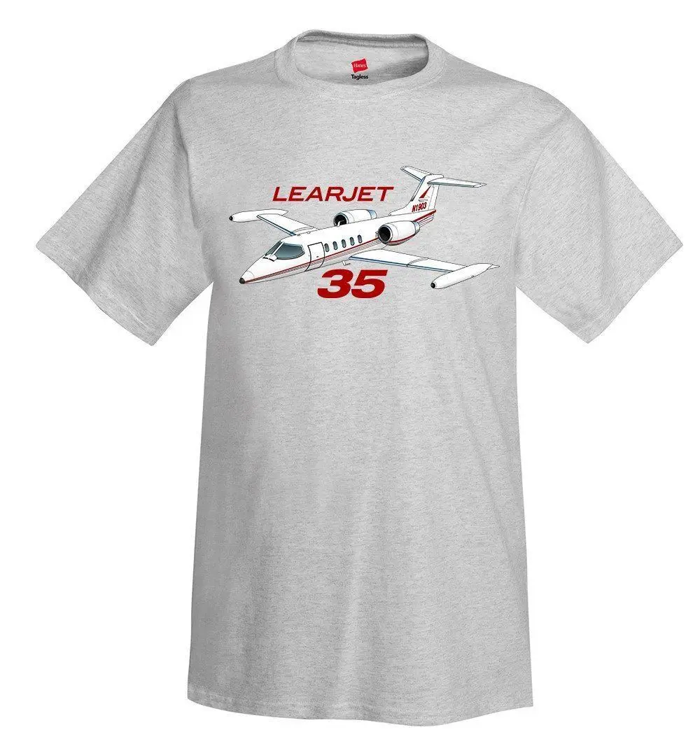 Новинка 2019 мужские футболки с круглым вырезом Learjet 35 индивидуальные