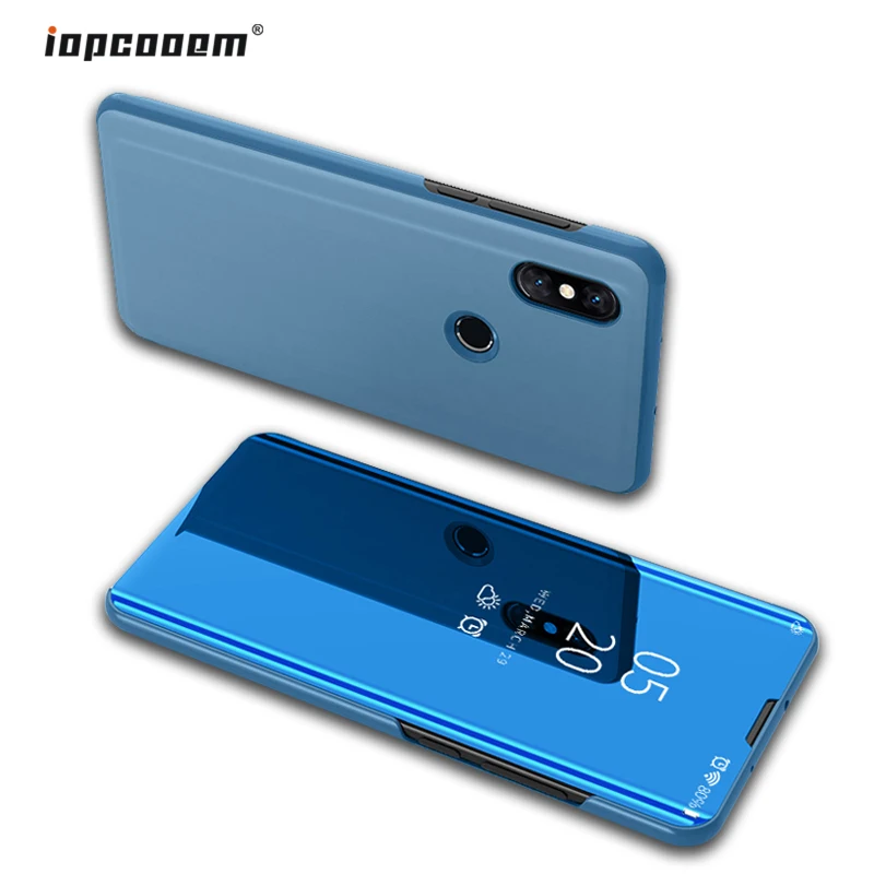Чехол для Xiaomi mi x 3 роскошное умное зеркало Посмотреть флип кожи полный телефон