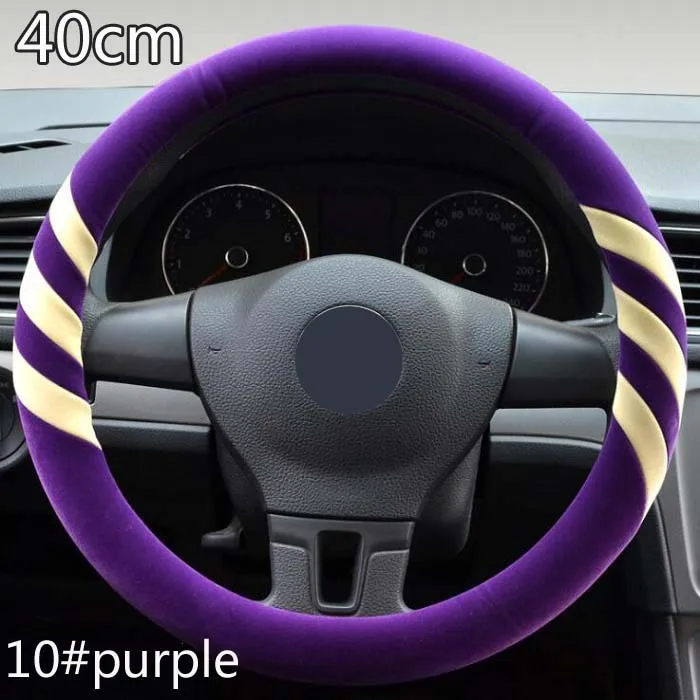 10 purple 40cm Rete 36/38/40 см Универсальный чехол рулевого колеса автомобиля украшения Нескользящие Дышащие Модные короткие меховые полосы дизайн Wh - Название цвета: 10 purple 40cm