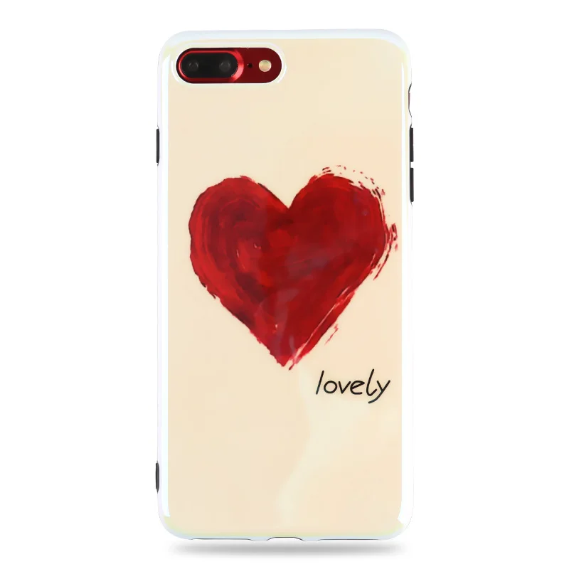 TPU чехол для iPhone 8 7 6 6s Plus X 10 синий свет Conque Просто Прекрасная Сердце Любовь