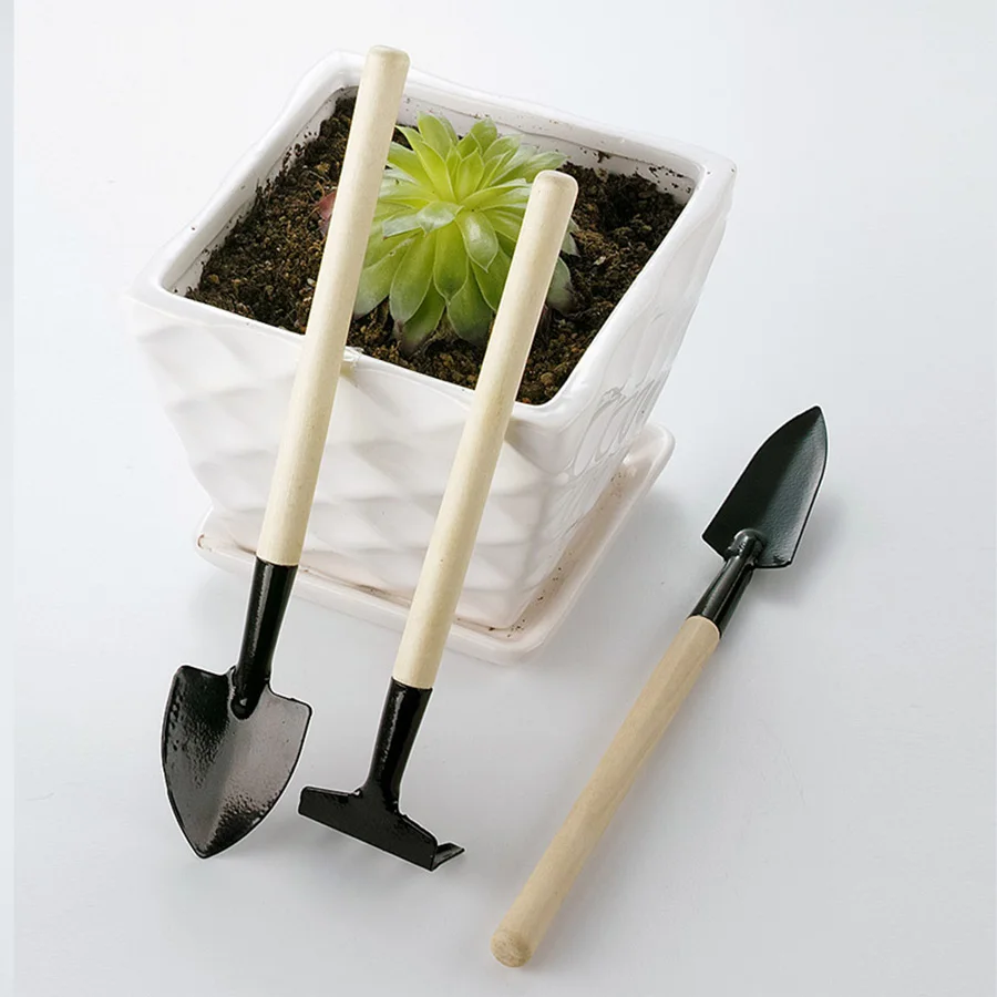 Набор инструментов для садовых растений с мини-лопатой 3 шт. деревянной