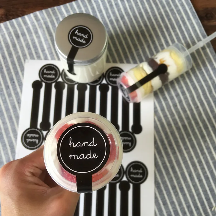 200 шт./лот Ручная работа черные самоклеящиеся наклейки с длинной этикеткой сделай