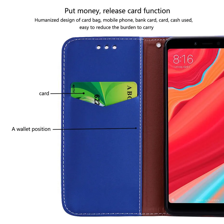 Роскошный флип чехол из искусственной кожи для Xiao mi 5X A1 A2 Lite Red S 3 4A 4X S2 5 Plus 5A 6 6A PRO Note