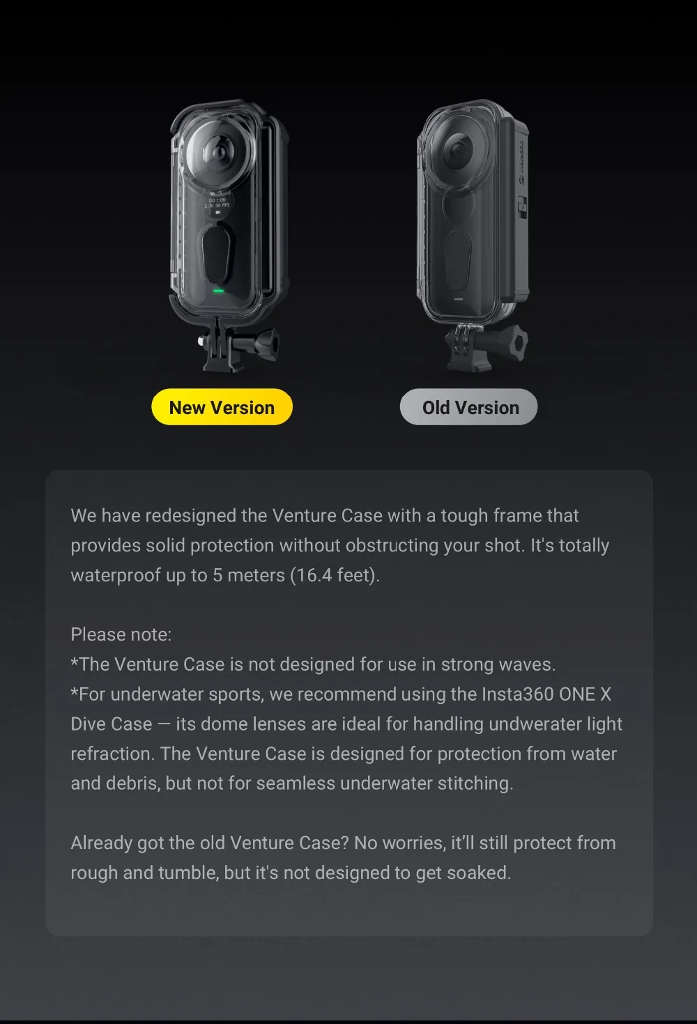 Новая версия Insta360 ONE X Venture чехол Insta 360 5 м водонепроницаемый корпус защитный чехол для Insta360 аксессуары