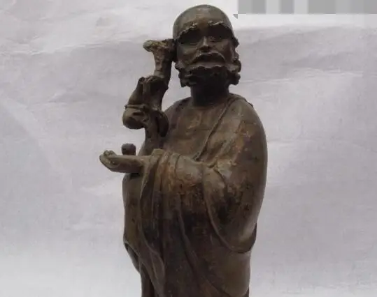 Бесплатная доставка S03512 11 тибетская буддистская бронзовая медная статуя монаха