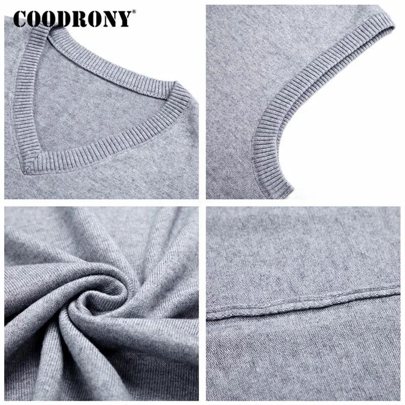 Свитер COODRONY мужской классический Повседневный с треугольным вырезом без рукавов