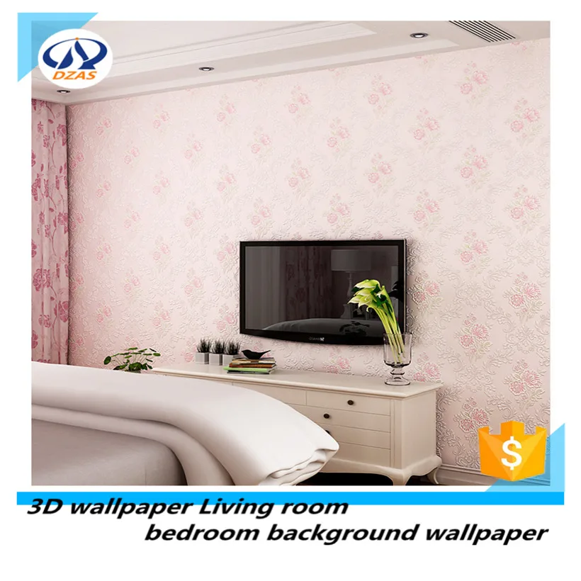 

light blue european pastoral nonwoven Damascus wallpaper Floral high foam 3D wallpaper Living room bedroom background wallpaper