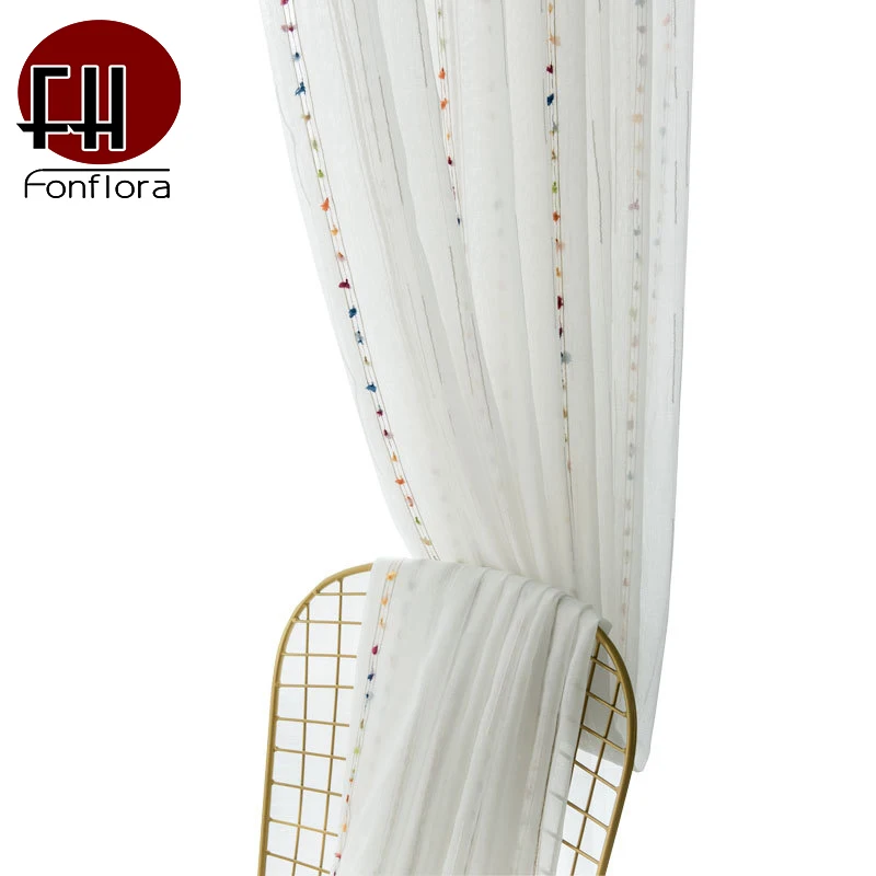 Вертикальные белые тюлевые шторы для гостиной прозрачные спальни цветные