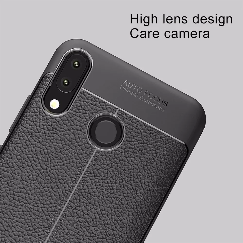 Для Asus Zenfone 5z ZS620KL Личи Текстура Мягкий ТПУ защитный чехол на заднюю панель |
