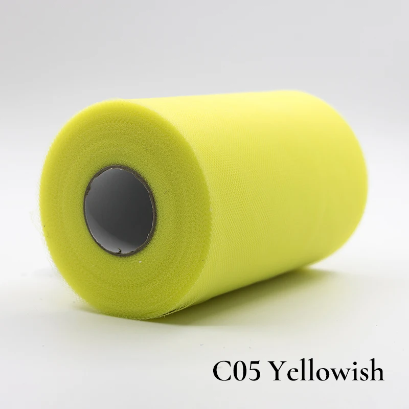 05Yellowish Рулон тюля, 100 ярдов, органза, свадебное украшение, пачка для детского душа, рулон тюля, 15 см, украшение для вечеринки и мероприятий, декор для помолвки - Цвет: 05Yellowish