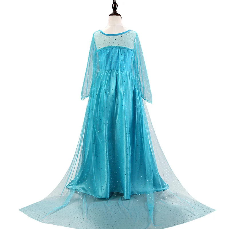 Платье для девочек кружевное Сетчатое платье принцессы Эльзы Карнавальная