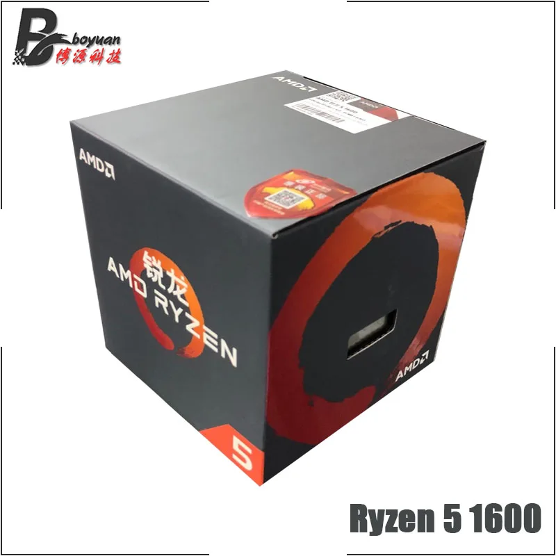 AMD Ryzen 5 1600 R5 1600 3,2 ГГц шестиядерный двенадцать-нить Процессор процессор L2 = 3 м L3 = 16M 65 Вт YD1600BBM6IAE гнездо AM4 и с вентилятором