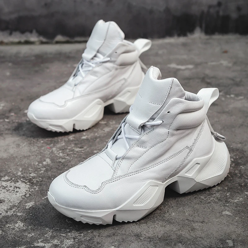 Брендовые зимние высокие кроссовки на платформе мужская повседневная обувь из