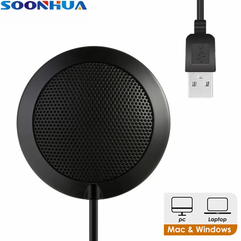 SOONHUA Портативный 3 5 мм USB микрофон для студийной встречи Plug And Play 1 7 м длинный