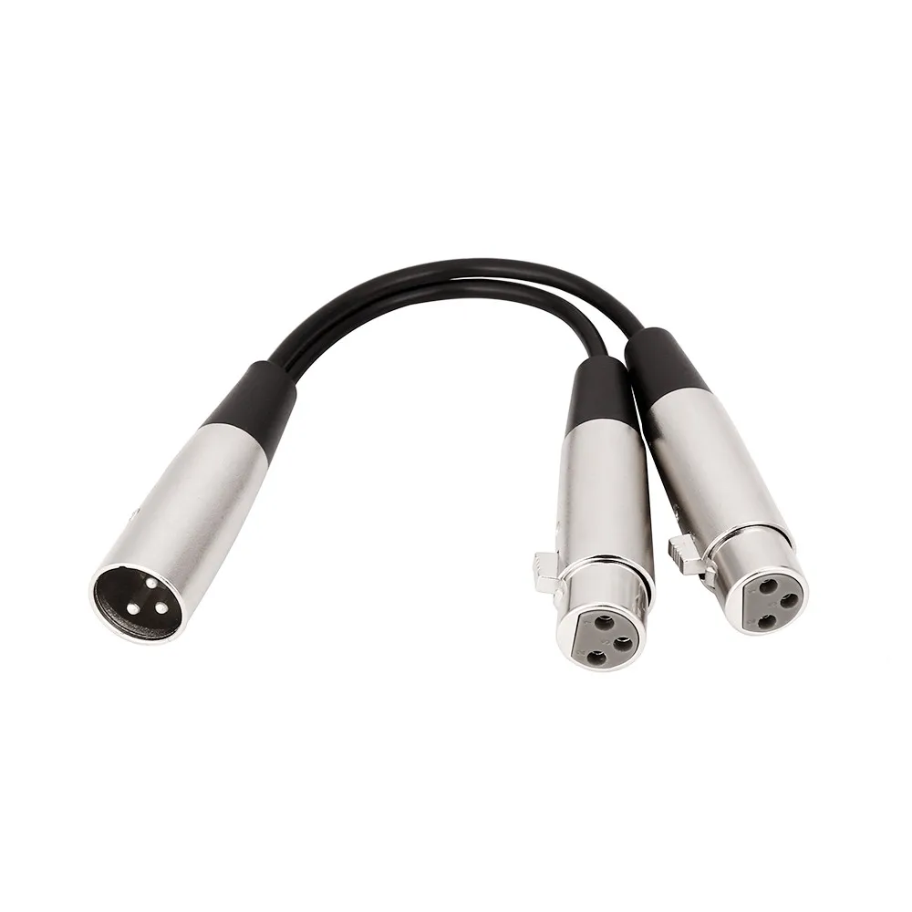 Лучшая цена 3Pin XLR папа к двойному 2 гнезду Y сплиттер Микрофон Кабель шнур Прямая