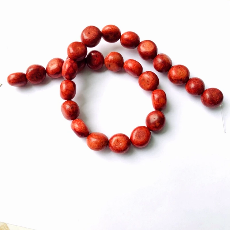 

Wholesale 1string of 15.5" Full Strand Red Sponge Coral 14-16mm Polished Raw Nugget Beads For jewelry making