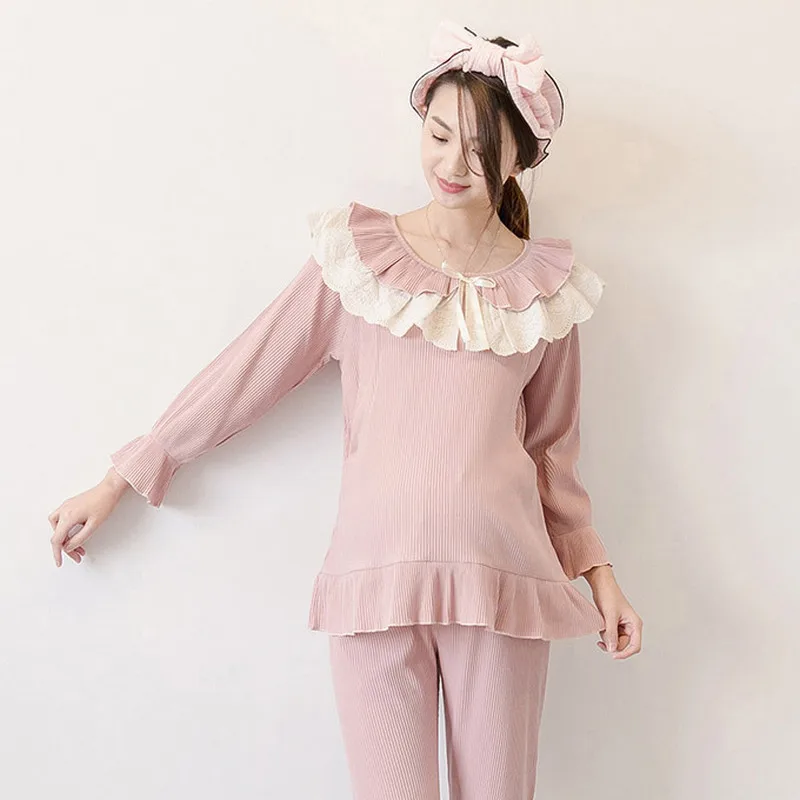 Ночная рубашка для кормящих матерей Пижама ночная грудного вскармливания