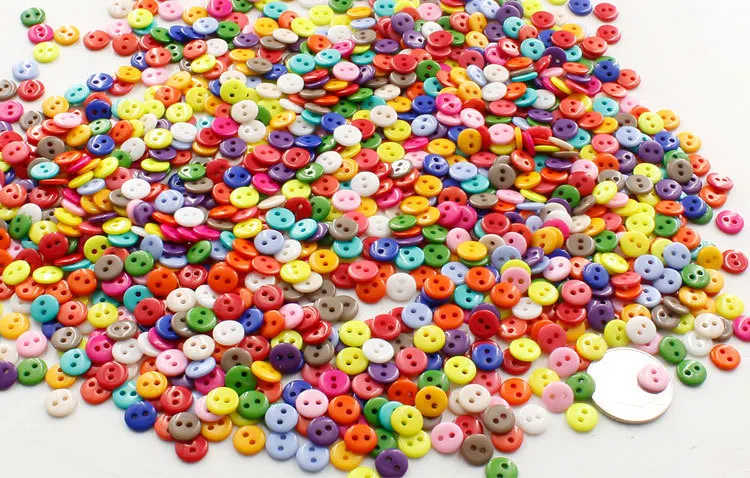 Круглые пуговицы с 2 отверстиями 9 мм пластиковые простроченные набор из 300 шт.