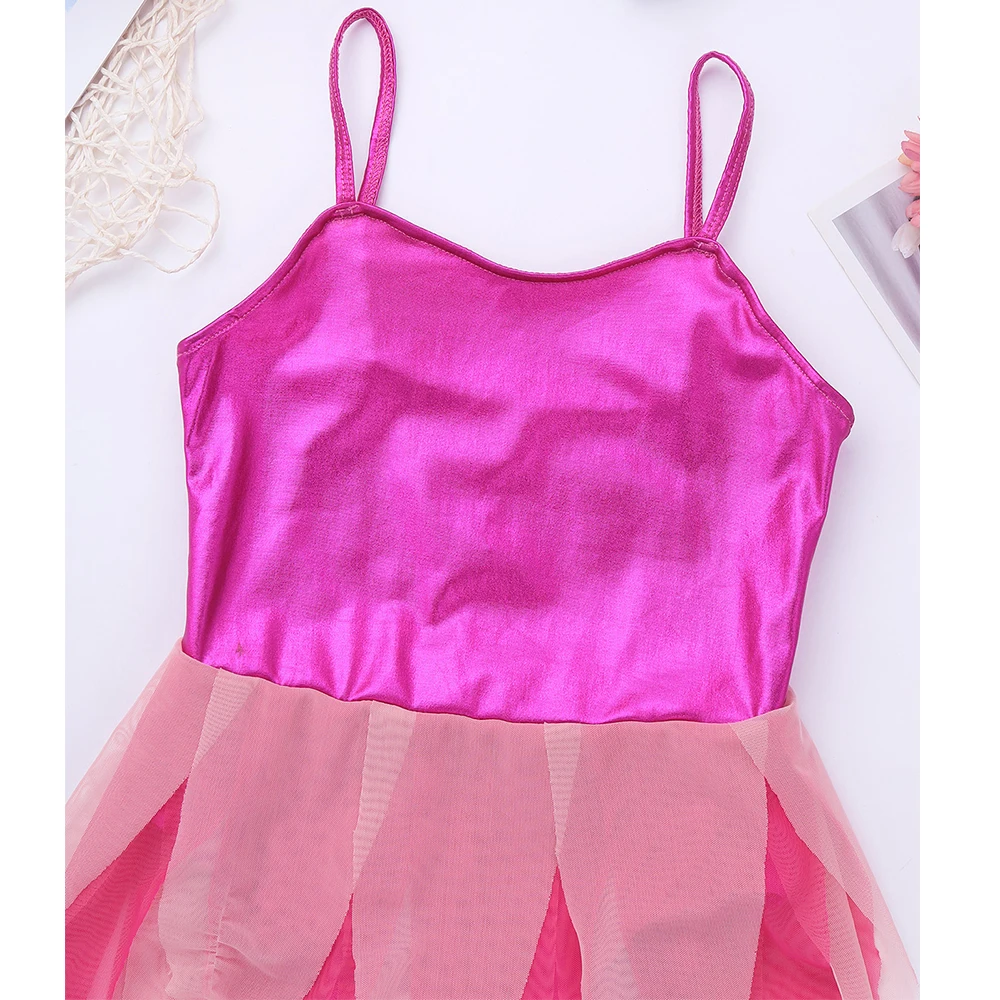 Блестящие металлические балетные костюмы для лирических танцев девочек