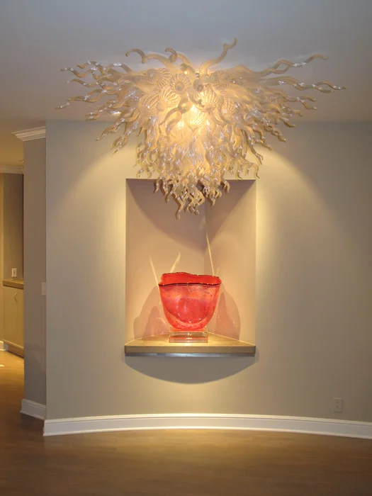 

Wihte Color and Glass Material Luxury Chandelier Villa Hotel Design